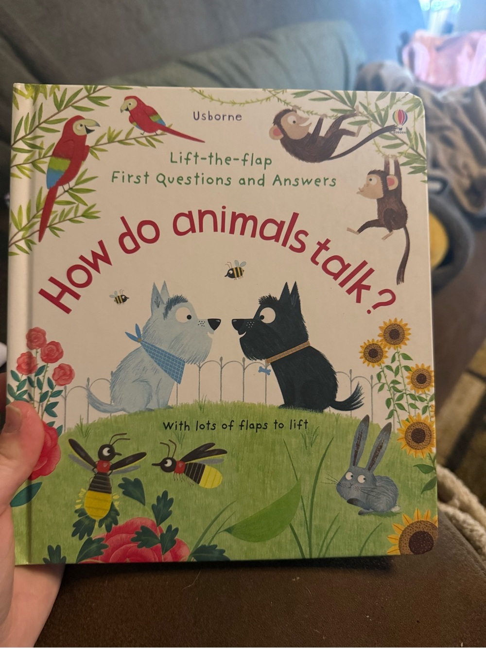 UsBorne How Do Animals Talk? Lift-the-Flap Board Book - White/Green